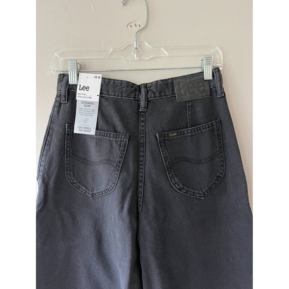 Lee Sz 26 Lyocell Blend Heritage Wide Leg Baggy Denim Pants Jeans High Rise - Picture 7 of 11